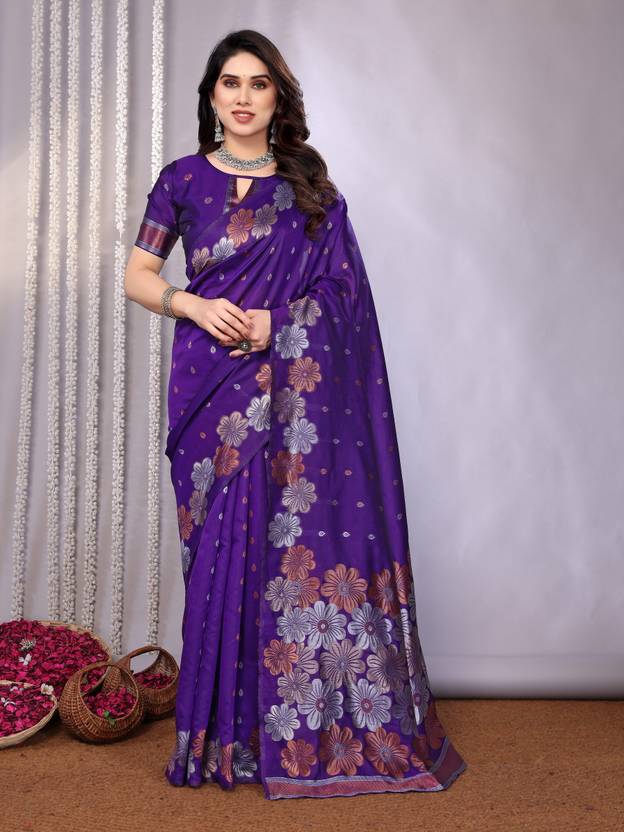 kanjeevaram soft silk jacquard saree with rich pallu