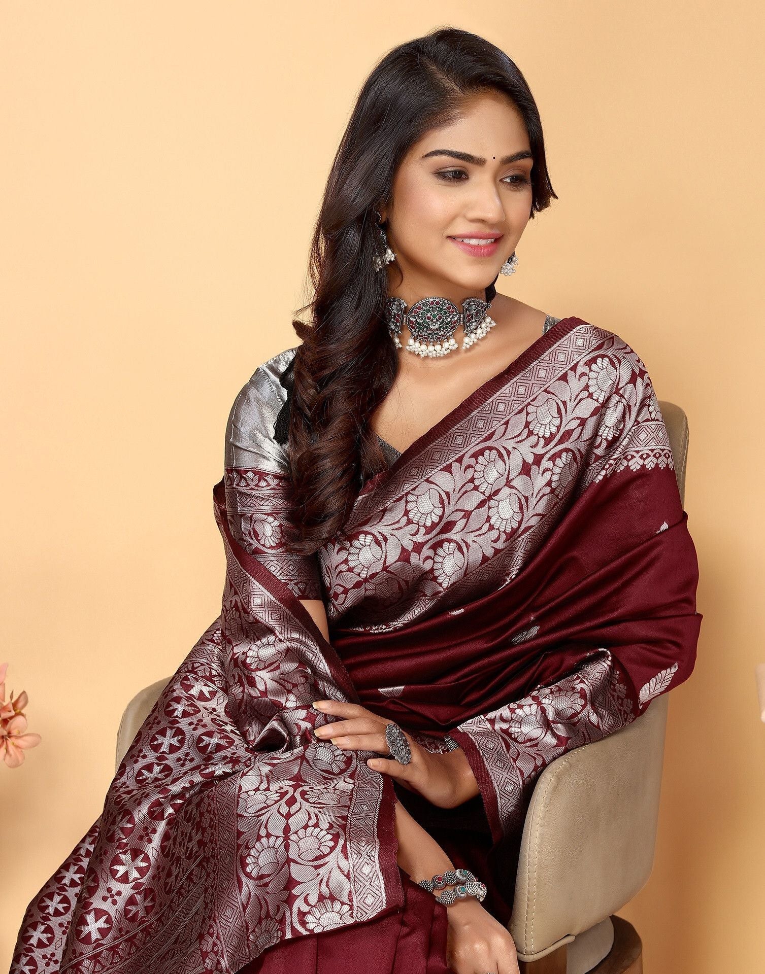 Royal Jacquard Silk Saree for Festive and Party Wear