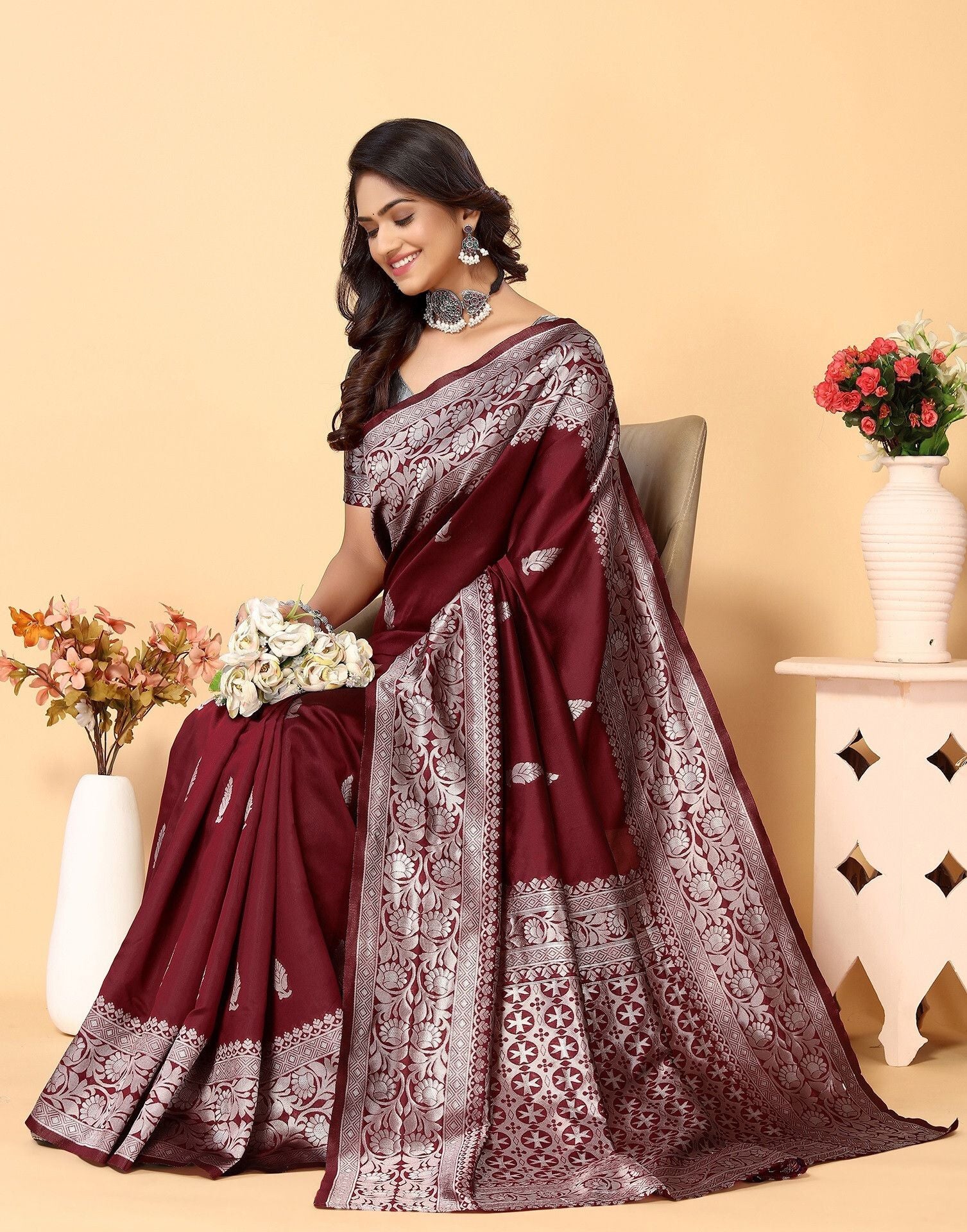 Royal Jacquard Silk Saree for Festive and Party Wear